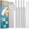 LIVAIA Kit de pailles en verre: 8 belles pailles en verre réutilisables avec 2 tailles - Fournies avec brosse de nettoyage et sac en coton - Paille écoresponsable lavable au lave-vaisselle