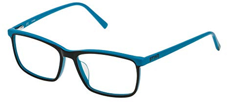 Sting Unisex VST107 Sunglasses, Shiny Black Turquoise, 54