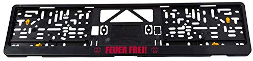Rammstein Auto-Kennzeichenverstärker Feuer Frei schwarz rot, Offizielles Band Merchandise KFZ Nummernschild Halterung