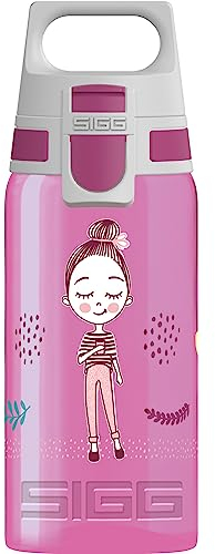 Sigg VIVA ONE Girls Way Cantimplora infantil (0.5 L), botella transparente sin sustancias nocivas y con tapa hermética, cantimplora para niños para usar con una mano