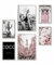 Heimlich® Premium Poster Set mit Bilderrahmen Aluminium Silber | 2 x DIN A3 & 4 x DIN A4 - ca. 30x42 & 21x30 | Stilvolle Poster Collagen mit passenden Bilder als Wanddeko » Pinke Mode «