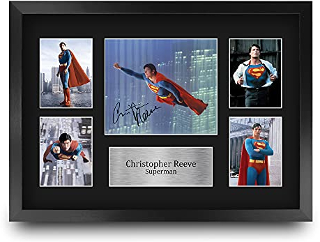 HWC Trading FR A3 Christopher Reeve Superman Geschenke Gedruckt, Signiert Autogramm Bild Display Für Film-Erinnerungsstücke-Fans - A3 Eingerahmt