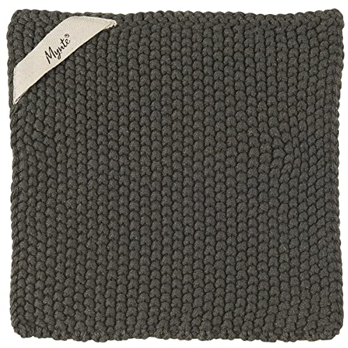 Topflappen 'Mynte' in THUNDER GREY gestrickt aus Baumwolle von IB Laursen