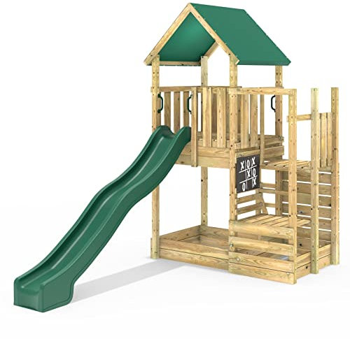 Rebo® Modular Wooden Climbing Frame Adventure Playset - M11 | OutdoorToys | Kids' Outdoor Wooden Garden Play Equipment, Children's Jungle Gym