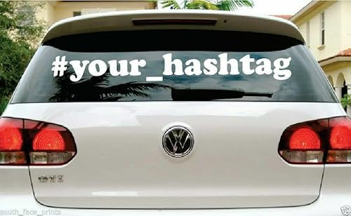 myrockshirt Dein #Hashtag 60cm Wunschtext Social Media Aufkleber Sticker Decal Farbwahl