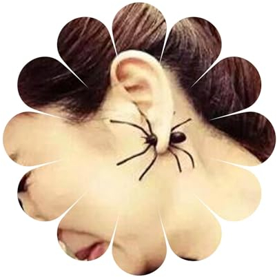 Aneneiceera Schwarze Spinnen Ohrringe Gothic Ohrstecker Übertrieben Punk Halloween Gruselige Kostüm Schmuck Für Frauen Und Mädchen
