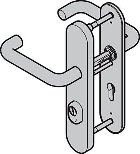 Hörmann Sicherheits-Drückergarnitur ES 2 (FS) Langschild PZ, Aluminium