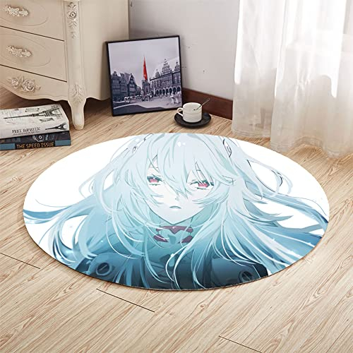 Zhongkaihua Anime Teppich Anime Runder Teppich Ayanami Rei/Asuka Langley Soryu Figur Bedruckte Bodenmatte rutschfest für Wohnkultur