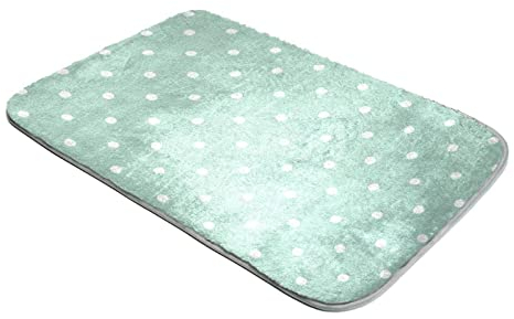 Shag Teppich Ultra Soft Plüsch Teppiche Kunstfell Teppiche Mint Grün Weiß Punkte