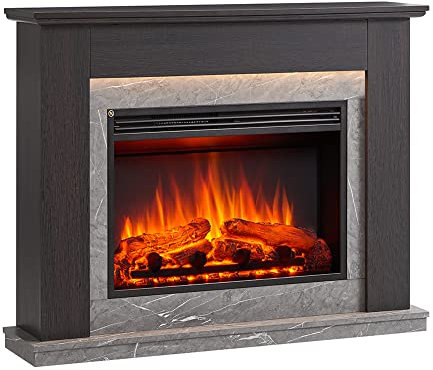 FLAMME Valenza 44 Espresso oak Electric Fireplace Suite with Surround and 2kW Heater