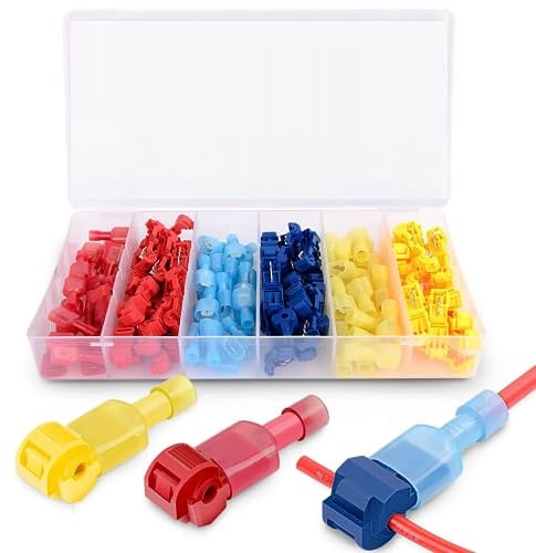 120 Stück T-Tap Abzweigverbinder im Set Kabelschuhe Set Kabelverbinder mit Flachstecker Schnellverbinder Quetschverbinder Set Sortiment Wire Verbinder