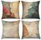 ASDCXZ Kissenbezug 40x40 cm 4er Set, Modern Retro Hintergrund Rose Blume Sofa Dekokissen Kissenbezüge Kissenhülle Waschbar Polyester Flachs Textil Outdoor Kopfkissenbezug Kissen Bezug