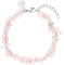 Purelei® Rose Quartz Armband, Damen Armband aus langlebigem Edelstahl, Wasserfestes Armband aus natürlichem Rosenquarz, 16-19 cm Länge verstellbar (Silber)
