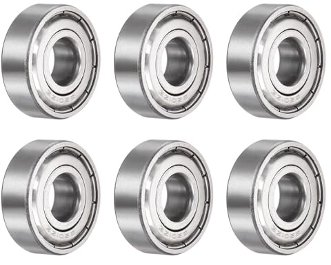 QUARKZMAN 6 Stück 6201ZZ Kugellager 12x32x10mm Kohlen Stoffstahl Doppelt Abgeschirmt ABEC3 Z1 Lager für Motoren