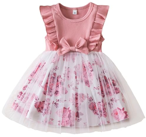 YOGALULU Beige Pulloverkleid Silvester Kleid Rot Zauberstern Strickkleid Beiges Strickkleid Wickelkleider Baby Mädchen Blumenkleider Baby Mädchen Maxikleid Sommer Mit äRmeln Strickkleid Lang
