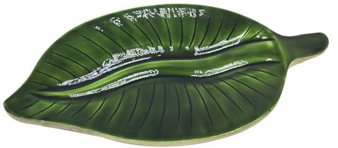 BY SIGRIS ORIGEN Home Decor Bandeja Hoja Pequeña Verde - 3x28x13cm para Decoración del Hogar