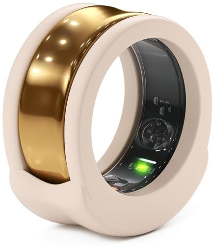 Rinfit Protector de anillo de silicona compatible con Samsung Galaxy Ring y Oura Ring, funda de anillo inteligente, patente de diseño SportFit de EE. UU., color piel, talla 8