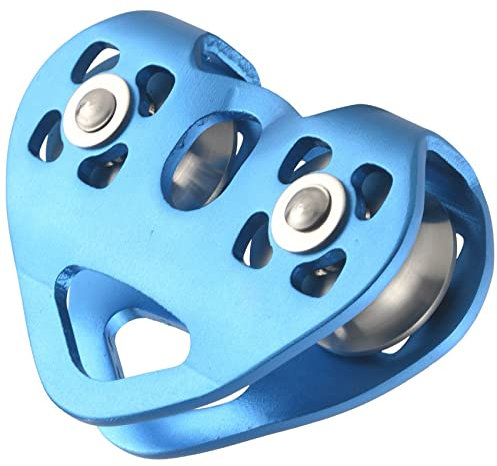 iFutniew Doppelseilrolle in Herzform, Stahlseilseil, 13 mm, Klettergerät, Hochgeschwindigkeits-Zipline-Trolley, 24 kN