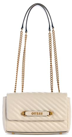 GUESS Damen Sela Umwandelbare Klappe, Crossbody-Tasche, Knochen