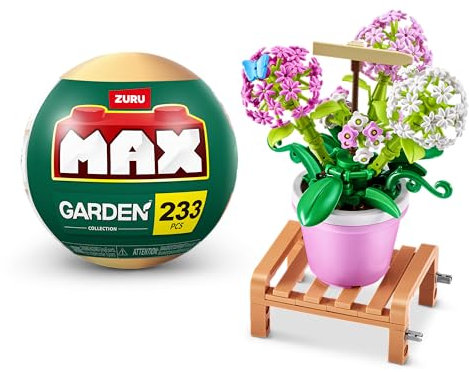 Colección de Bloques de construcción MAX Premium Garden (Hydrangea Macrophylla, 1 cápsula) de ZURU (hasta 233 Piezas; 6 diseños para coleccionar).