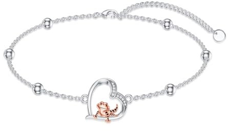 HUKKUN Bartagame Armband Silber 925 Eidechse Armband Bartagame Schmuck Eidechse Geschenke für Damen