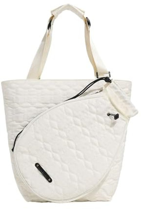 Nuyhgtr Tennis Racket Tote Bag, Waterproof Tennis Bag, Pickleball Racket Tote, Sports Tote Bag, Tennis Racket Holder, Badminton Racket Bag for Women, Holds Tennis Badminton Pickleball Rackets