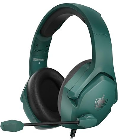 YOTMS Auriculares para Juegos PS4, Auriculares H4 PS5 con Sonido Envolvente 7.1, Auriculares para Juegos con micrófono Flexible con cancelación de Ruido para PC, PS4/PS5, Switch (Verde)