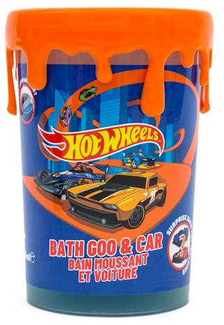 Hot Wheels Bath Goo with Surprise Toy Car 200ml | Children's Bath Slime & Bubble Bath | Apple Fragrance | Reusable Storage Tub | Kids Bath Toy Gift Age 3+