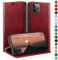 HUOUH for iPhone 12 Pro Max 6.7 Wallet case with RFID Blocking PU Leather,Flip Folio Book covers,Credit Card Holder Shockproof Phone case Women Men for Apple 12 Pro Max case Red