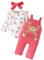 UUAISSO Vestiti per Neonate Top Floreali Tuta Orso Salopette Regolabile Tuta Set di Abiti Orso rosa 6-12 mesi