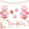 Kreatwow Meine Taufe Deko Mädchen Rosa Taufe Garten Banner My Christening Garland Erstkommunion Kommunion Taufe Party Regenbogen Boho Deko Baptism Decorations Herz Folienballon für Outdoor Babyparty