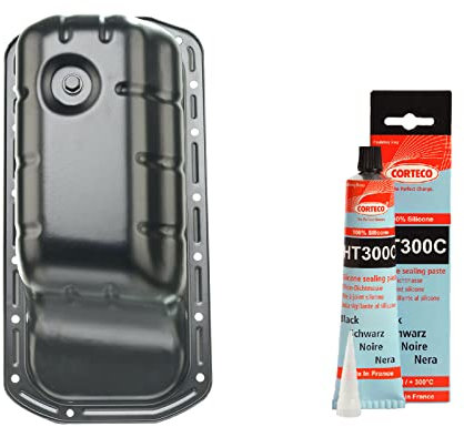 Carter Huile Moteur AVEC Tube Pâte à Joint Silicone Noir compatible pour BERLINGO C1 C2 C3 C4 C5 DS3 DS4 NEMO 107 206 207 3008 307 C-MAX FOCUS 1.4 1.6 Hdi TDCi - 0301N1