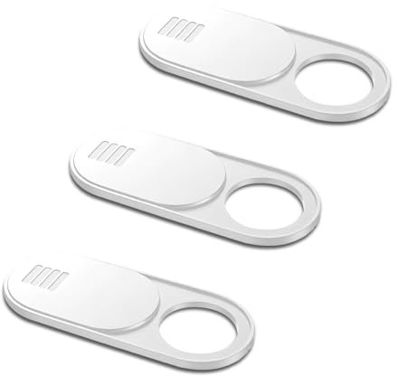 GrueGard Webcam Abdeckung, Laptop Handy Kamera Privacy Cover, Matte Ultra Dünne Schieber Kameraabdeckung für Computer Laptop, Smartphone, PC -Schutz Ihrer Privatsphäre Online (Weiß, 3Stk.)