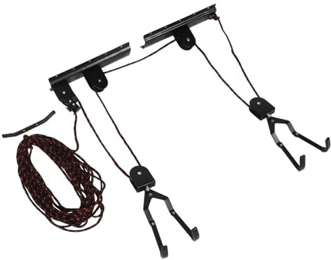 FUNNETOYU 1ensemble Système De Rangement Pour Vélos à Plafond Support De Levage Pour Garage Accroche Murale Pour Vélos Capacité De Installation Facile Et Rapide