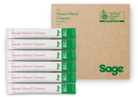 Sage Steam Wand Cleaner, For Milk Frother Machines, 6 Sachets | Steam Wand Cleaning Powder, Removes Milk Residue, Barista-Grade Hygiene, For Sage Milk Frother Machines