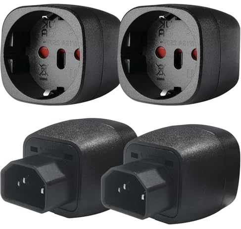 Lot de 4 prises européennes vers C14 - Noir