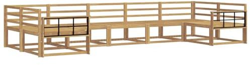 vidaXL Outdoor-Sofagarnitur 7 pcs Weiß Massivholz Akazie, Modernes Ecksofa-Set, stylische Gartenlounge, Möbel für Terrasse, wetterfest am Pool