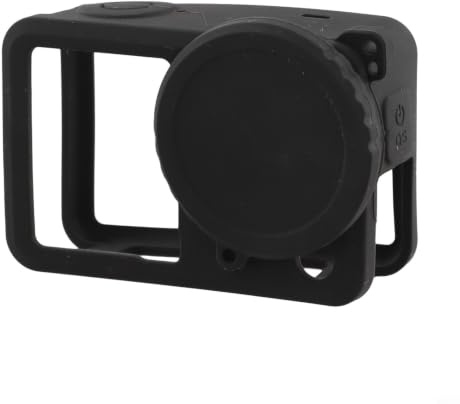 RiseNova for DJI for Osmo Action 6 Silicone Case, Flexible Drop Protection Shell with Lens Cap and Lanyard, Non-Slip Soft Touch Camera Cover(Black)