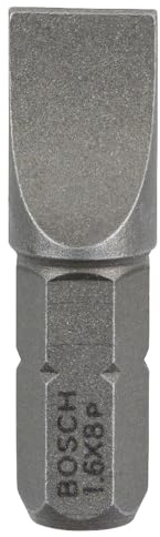 Bosch Professional Bit Extra-Hart für Längsschlitz-Schrauben (S1,6 x 8,0; Länge: 25 mm, 3 Stück), 2607001471