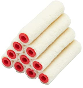ProDec PRRE038 10 Lot Mini-Rouleaux laqueurs Mohair 100 mm, Finition Lisse avec peintures Brillantes/satinées, Vernis, lasures sur plinthe, Rebord de fenêtre, Porte, Placard, métal, etc