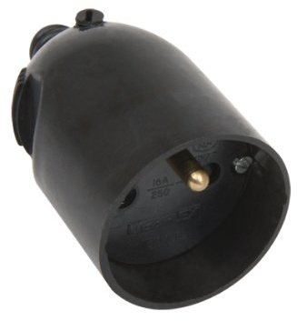 Connecteur electrique | Adaptateur prise | Prise Plate | Raccord electrique | Fiche electrique | Fiche Femelle 2P+T 16A Avec EClipse Sortie Droite A Coiffe Noir Vrac | Debflex | 713390