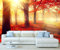 StickersWall Red Autumn Tree Leaves Fall Forest Sunlight Nature Landscape Scenery Wall Mural Photo Wallpaper Picture Self Adhesive 1026 (342cm(W) x 242cm(H))