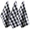 DII Buffalo Check Kitchen Collection Klassisches Farmhouse Geschirrtuch-Set, Baumwolle, Schwarz und Weiß, 20x30, 3