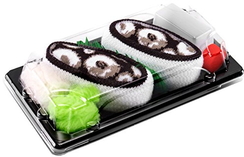 Rainbow Socks - Damen Herren - Sushi Socken Tintenfisch Braun - Lustige Geschenk - 1 Paar - Größen 41-46