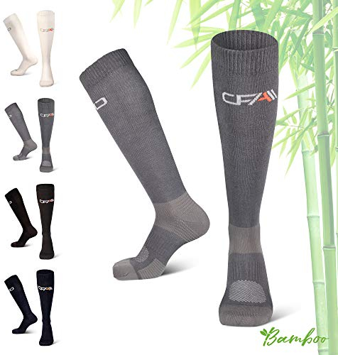 CFA Weiche Kompressionsstrümpfe Damen und Herren aus Bambusfaser – Überlegener Tragekomfort für den täglichen Gebrauch, Arbeit, Reisen, Flüge, Schwangerschaft, Sport, Hergestellt in der EU.