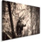 Feeby Bilder Hirsch Wald Landschaft XXL 120x80 cm 1Teilig Wohnzimmer Schlafzimmer Modern Wandbilder Leinwandbilder Bild auf Leinwand Kunstdruck Wanddekoration Design Vintage Retro Natur Braun