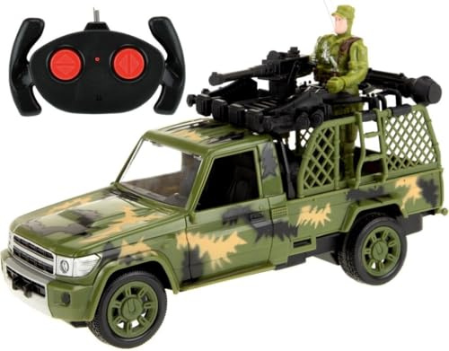 Toi-Toys – Jeep-Armee Soldat R/C Licht verstanden Batterie Nein, 15206 A, Mehrfarbig