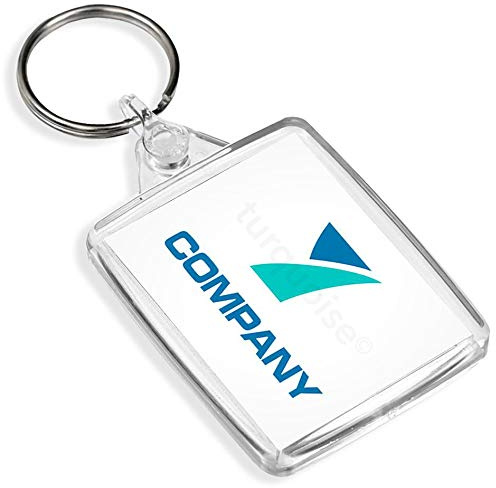Turquoise Personalised Promotional Custom Business Keyrings Key Fobs 45 x 35 mm | Passport (Pack of 1)