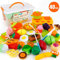 JoyGrow 40 Stück Lebensmittel Spielzeug Schneiden Obst Gemüse Rollenspiele Pädagogisches Spielzeug,Kinderküche Zubehör mit Aufbewahrungskoffer,Geschenk für Kinder ab 3 Jahren