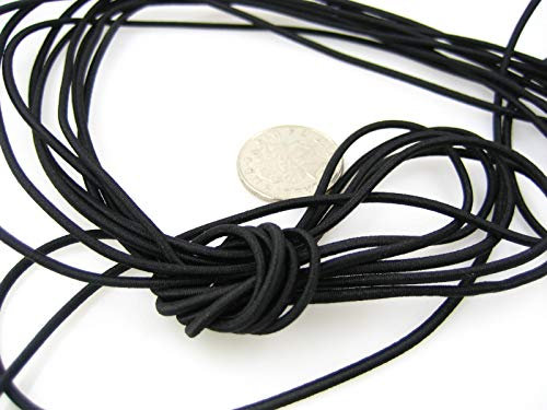 5m of Black 2mm Diameter Round Elastic Cord Sewing Accessories 2mm Stretch Bungee Cord